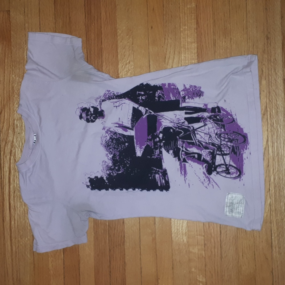 Cardboard robot graphic pink tee sz small